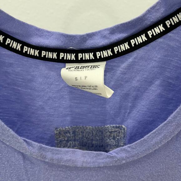 Victoria’s Secret PINK Sequined Racerback Purple Tank Top ~ Women’s SM - Picture 4 of 4